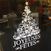 vitro electrostatique "JOYEUSES FÊTES" L 50 H 70 cm 