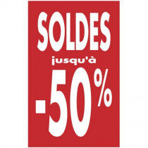 Affiche "SOLDES jusqu'à -50 %" XXL L120 H170 cm