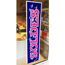 Affiche SOLDES,  L168 H40cm.