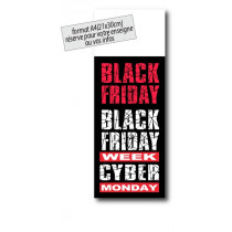Panneau "BLACK FRIDAY CYBER MONDAY" L30 H80 cm
