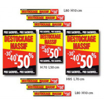 Kit de 9 affiches DESTOCKAGE MASSIF