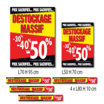 Kit de 6 affiches DESTOCKAGE MASSIF