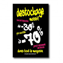 Affiche "DESTOCKAGE -70%" L100 H150cm