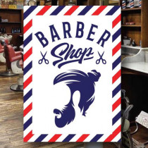 Sticker adhésif BARBER SHOP  L50 H70 cm