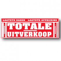 Grote affiche, TOTALE UITVERKOOP, 176 x 60 cm.