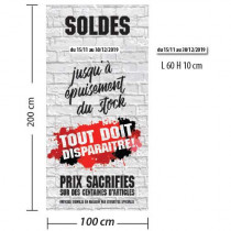 PANO VITRINE SOLDES L100 H 200 cm 