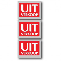 3 Karton 350g."UITVERKOOP " L34 H110cm