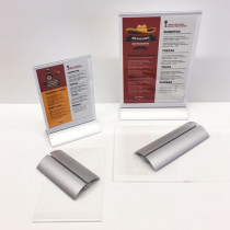 Porte Menu plexi A5 avec socle alu