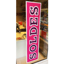 Affiche SOLDES,  L168 H40cm.