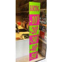 Poster "KORTING 10% 20%30%40%50%" L30 H168 cm