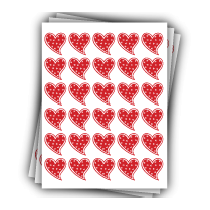 10  planches de stickers "coeurs rouges" Saint Valentin 3