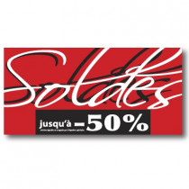 Affiche "SOLDES jusqu'à -50%"  L115 H56cm