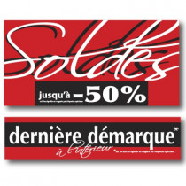 Kit de 2 affiches  "SOLDES et DERNIERE DEMARQUE"