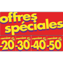 Affiche "OFFRES SPÉC. -20...50%" L86 H50 cm