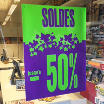 Affiche "JUSQU'A -50%" L60 H80 cm