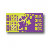 Cartel REBAJAS %, 60 x 30 cm