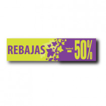 Cartel REBAJAS 50%, 40 x 168 cm