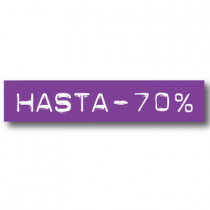 Cartel HASTA -70%, 70 x 14 cm 