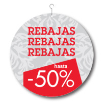 Cartel REBAIXES, recto verso, 48 x 48 cm