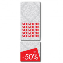 Cardboard "SOLDEN-50%" L34 H105 cm