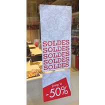 Guirlande de 2 cartons  L34 H102 cm et 2 ventouses