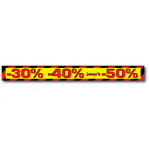 Sticker adhésif "-30%...jusqu' à -50%" L200 H20 cm