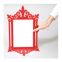 Cadre baroque avec pochette A5 - Rouge