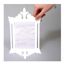 Cadre baroque avec pochette A6 - Blanc