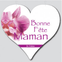 Coeur carton "Bonne fête maman" L48 H46 cm