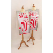 Affiche mannequin  "SALE UP TO -70%/-50% OFF..." L40 H168 cm 