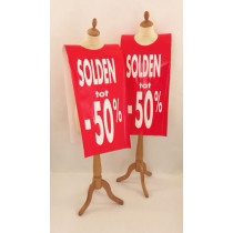 Poster mannequin  "SOLDEN tot -50%" L40 H168 cm