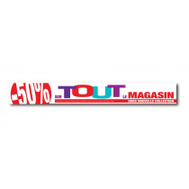 Sticker adhésif "-50% sur tout le magasin" L100 H12,5 cm