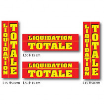 Kit 4 affiches "LIQUIDATION TOTALE" 50 x15 cm