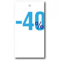 Hanger Tickets cardboard 350g. 40% with hole
