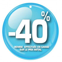 Paquet de 100 étiquettes carton "-40%" L50 H50 mm