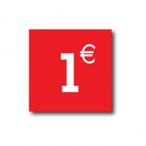 Sticker adhésif " 1€ " L40 H40 cm