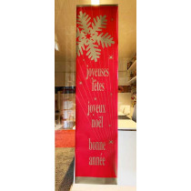 Affiche "joyeuses fêtes, joyeux Noël, bonne année" L40 H170 cm