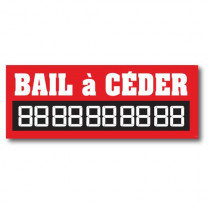 Sticker adhésif  ''BAIL A CEDER'' L80 H30 cm