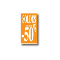 Affiche "SOLDES jusqu'à -50%" L40 H72 cm