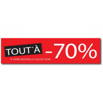 Affiche "TOUT à -70 %" L60 H15 cm