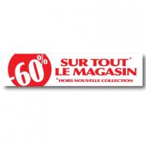 Affiche "TOUT à -60 %" L75 H16 cm