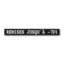 Affiche "REMISES JUSQU'A -70%" L148 H10 cm