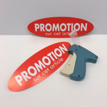 Pochette de 10 cartons "promotion sur cet article" L240 H80 mm