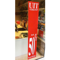 Poster  "UITVERKOOP TOT -50%" L30  H168cm