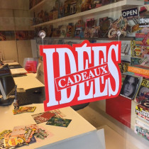 Carton "idées cadeaux" L35 H24 cm et 2 ventouses