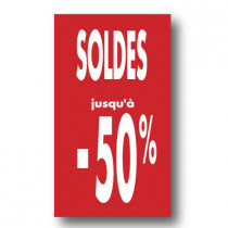 Affiche "SOLDES -50%" L40 H72 cm