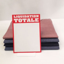 Paquet de 50 étiquettes carton "LIQUIDATION TOTALE" L145 H200 mm