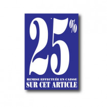 Paquet de 100 étiquettes carton "25%"