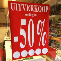 Poster  "UITVERKOOP TOT -50%" L60  H80cm