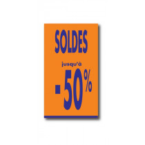 Affiche "SOLDES jusqu'à -50%" L40 H73 cm